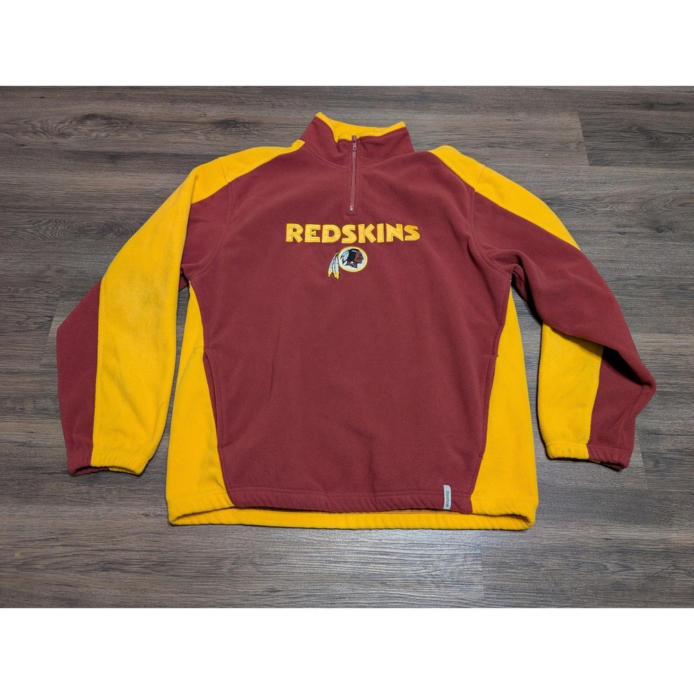 Reebok‎ Washington Redskins NFL Fleece 1/4 Zip Pullover Jacket Mens Med Burgundy